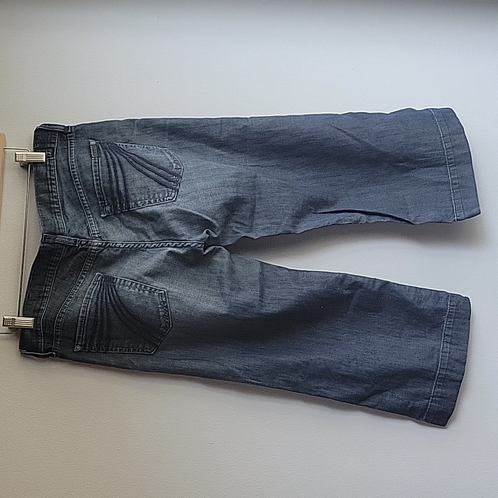 7 for all mankind dojo flare cropped  blue jeans womans sz 30